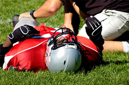 Injured football player
