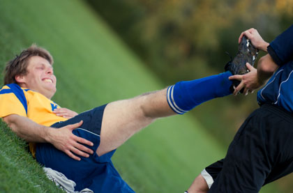 Injured soccer player
